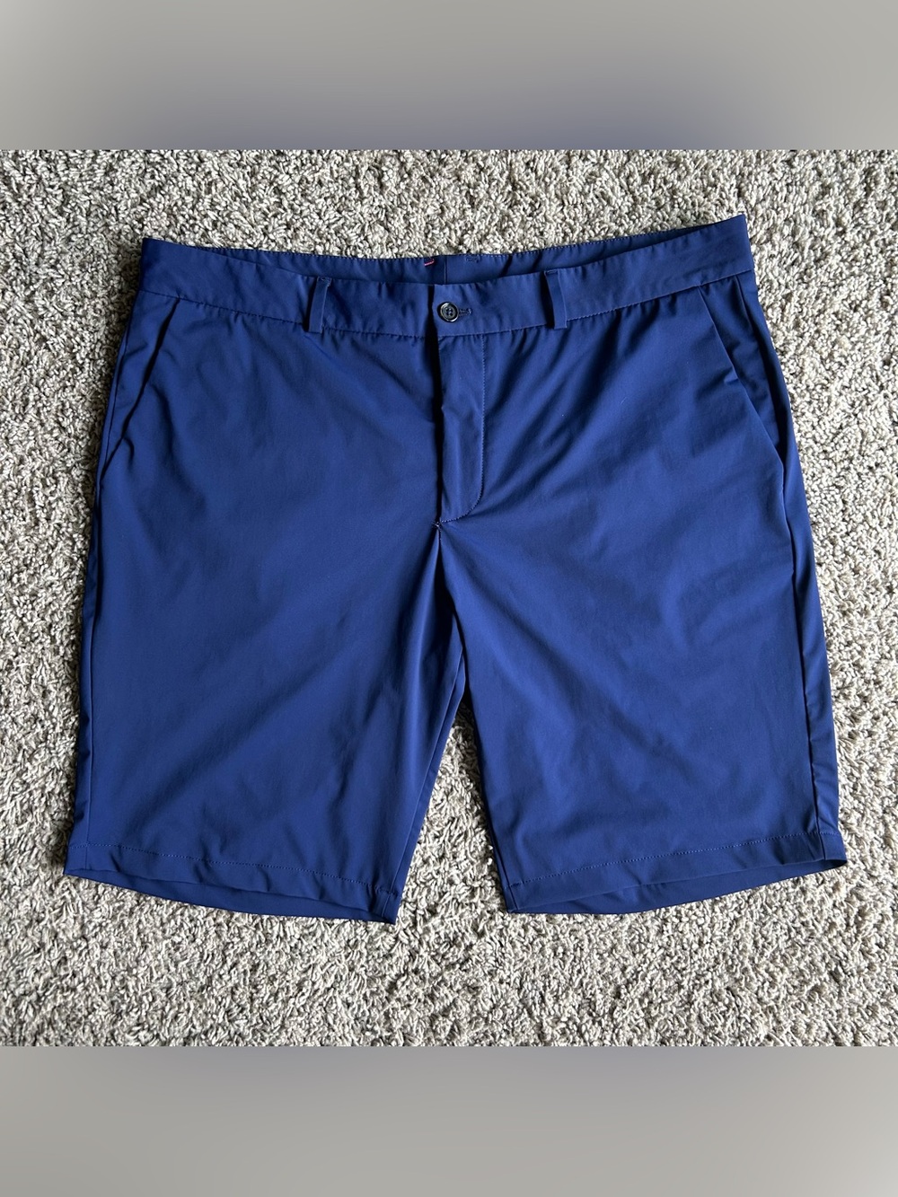 MACEOO Classic Shorts Mens XL(36x9.5)Navy Blue Water Resistant Golf Chino READ!